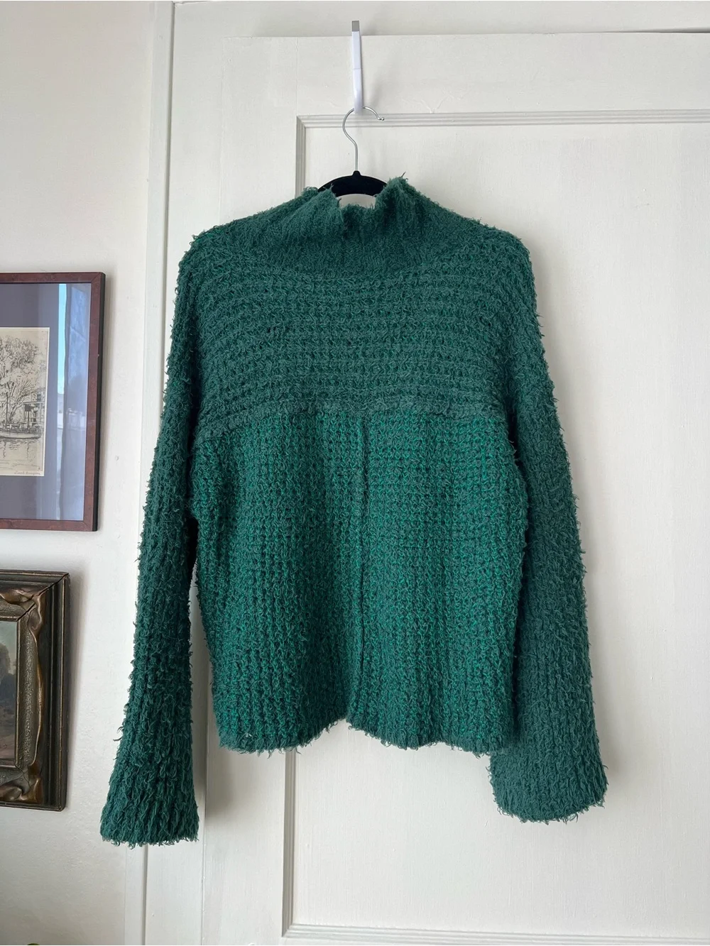 Free People Canyon Fuzzy Pullover Sweater In Green